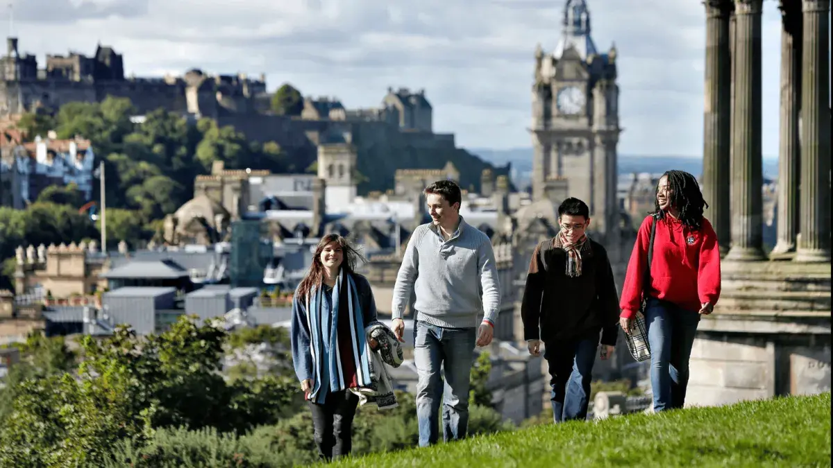 Students on Calton Hill