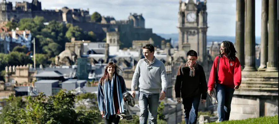 Students on Calton Hill