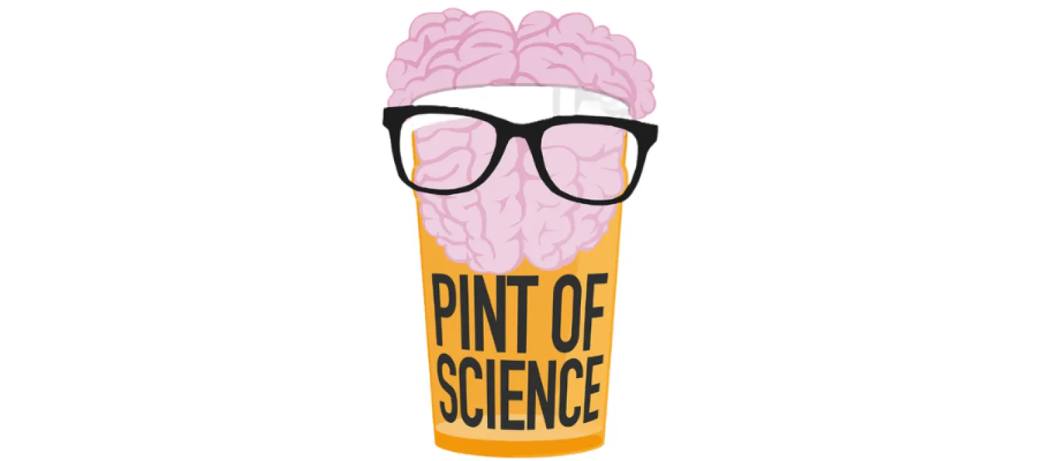 brain in pint of beer wearing glasses