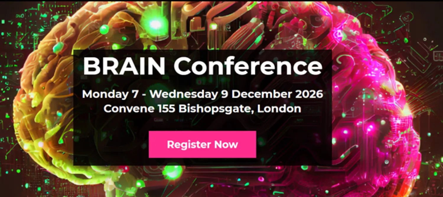 Big brain with fluorescent colouring