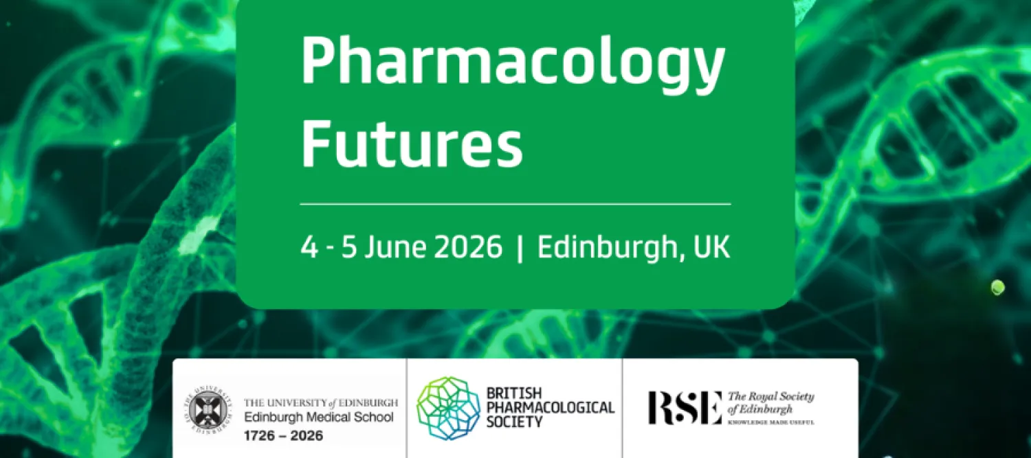 pharmacology futures flyer green with dna helix