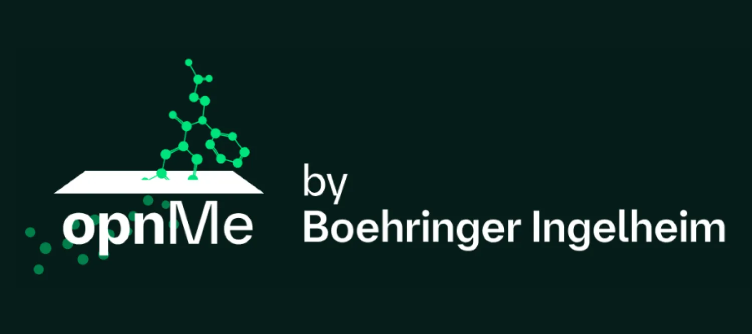 boehringer ingelheim opnMe logo molecules on either side of a membrane