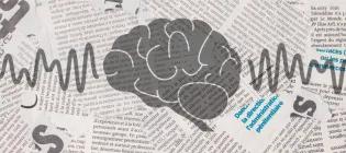 Brain graphic over newspaper 900x400