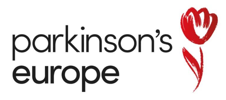 parkinsons europe logo black text rose motif