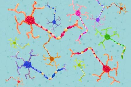 Neurons made from pipe cleaners and beads