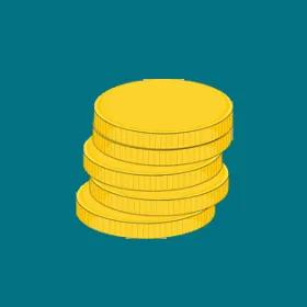 Animated picture of yellow coins piled up