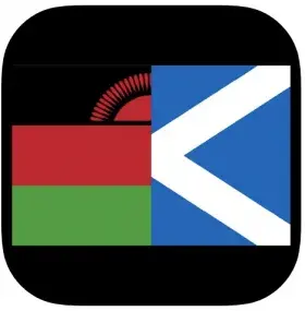 Picture of half a Malawi and Scotland flag