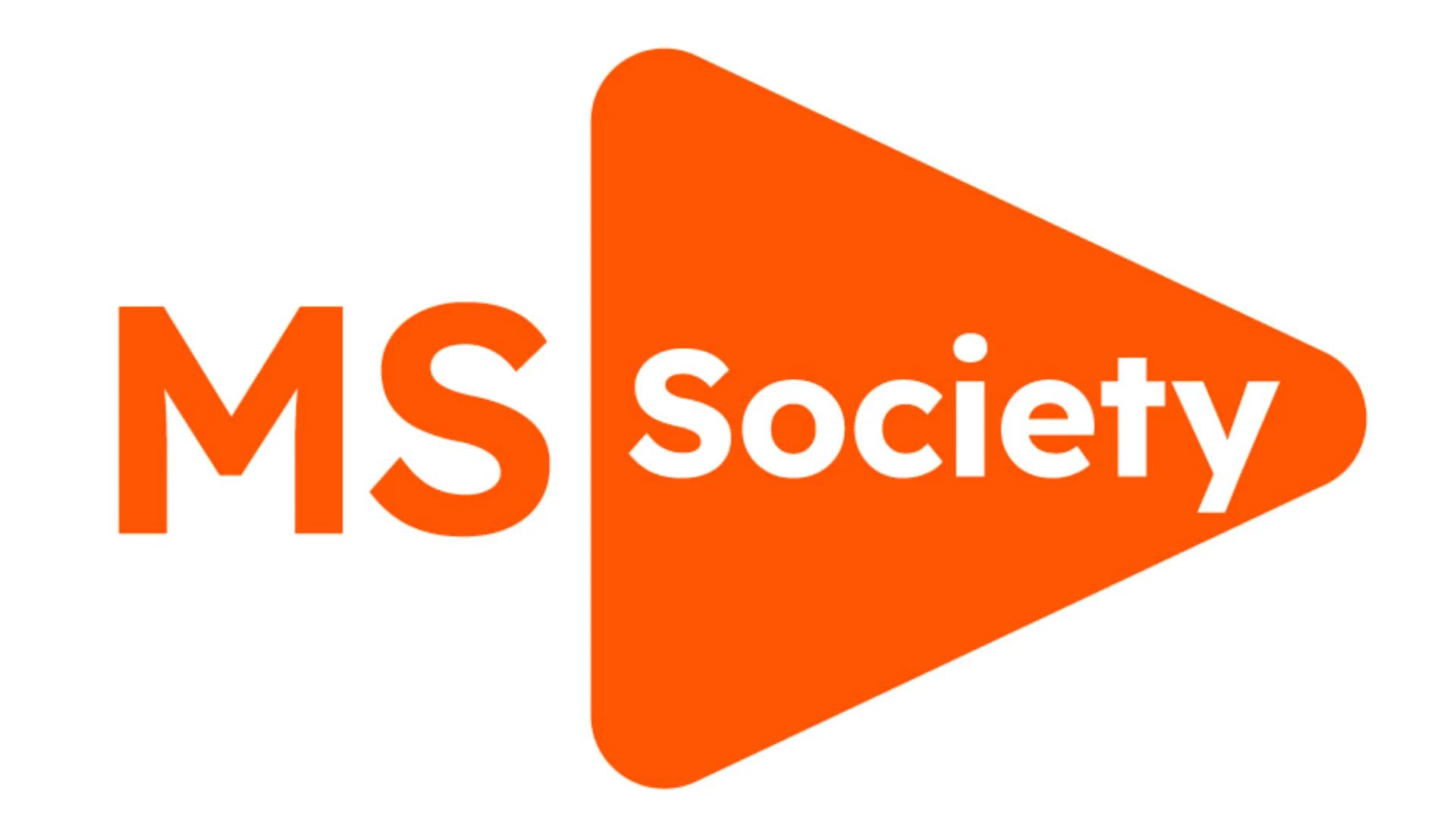 MS society logo orange MS and society white letters in an orange triangle
