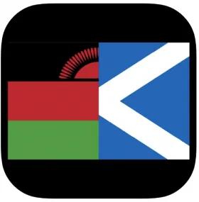 Picture of half a Malawi and Scotland flag